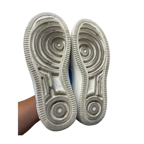 NIKE AIR FORCE AF1 PLATFORM WHITE / BLUE / PINK SNEAKERS DZ5197-100 Women’s 6.5 - Picture 8 of 12